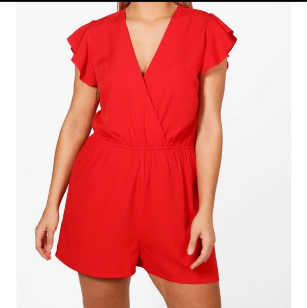 Red Boohoo Romper